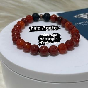 🔥 Ignite Your Inner Strength with the Fiery Fire Agate Bracelet!